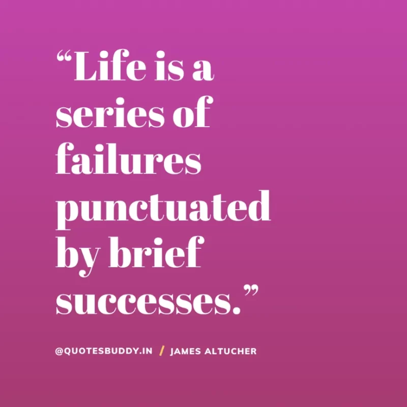  “Life is a series of failures punctuated by brief successes.” James Altucher